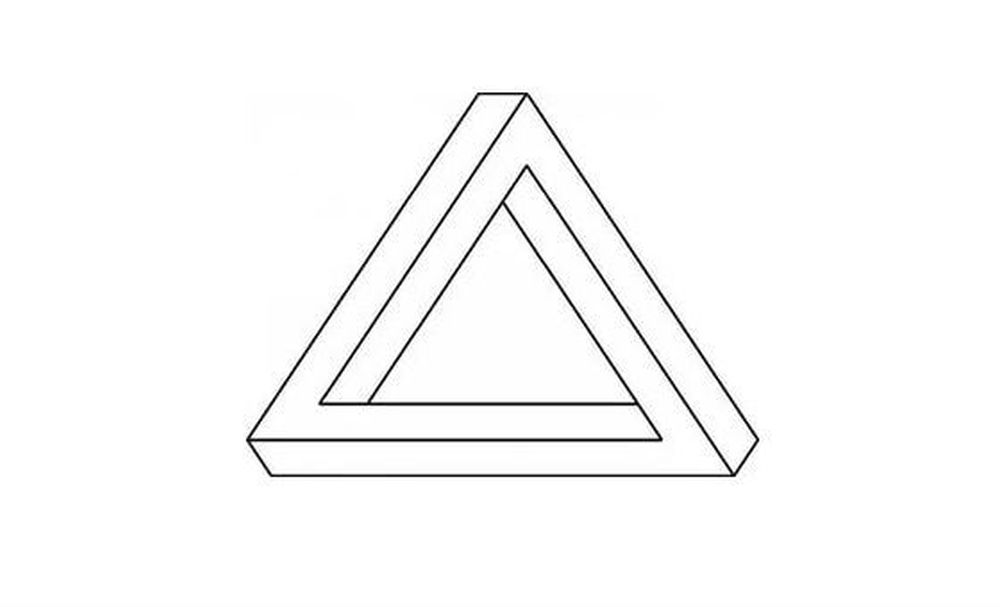 Невозможный треугольник Пенроуза иллюзия